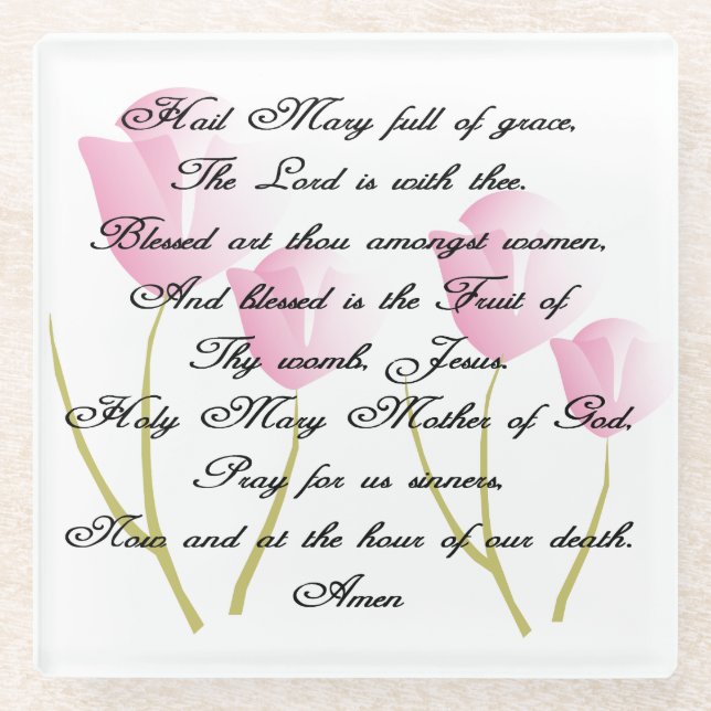 Dessous-de-verre En Verre Prière de Hail Mary (Devant)