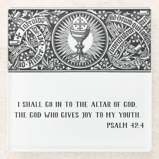 Dessous-de-verre En Verre Prière religieuse catholique traditionnelle latine (Devant)