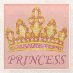 Dessous-de-verre En Verre Princesse ornée de bijoux Crown par Chariklia