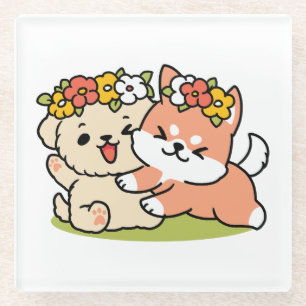 Dessous-de-verre En Verre Printemps dans la laideur - Illustration de chien 