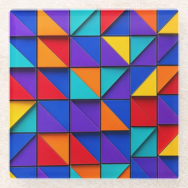 Dessous-de-verre En Verre Prism Tile (Devant)