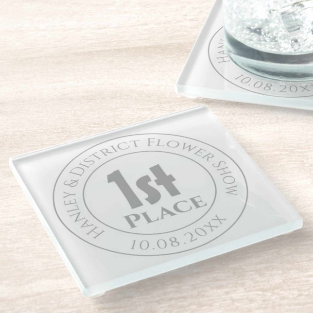 Dessous-de-verre En Verre Prix Trophée du 1er prix Flower Show (Créateur téléchargé)
