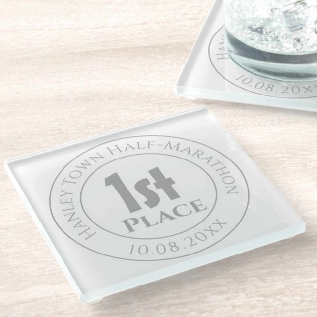 Dessous-de-verre En Verre Prix Trophée Marathon Runner 1er Prix (Créateur téléchargé)