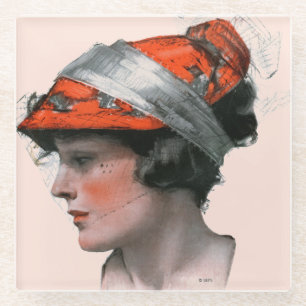 Dessous-de-verre En Verre Profil de la femme