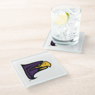 Dessous-de-verre En Verre Profil de la mascotte Hawk du Hunter College