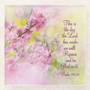 Dessous-de-verre En Verre Psaume 118:24 C'est le jour où le Seigneur a fait