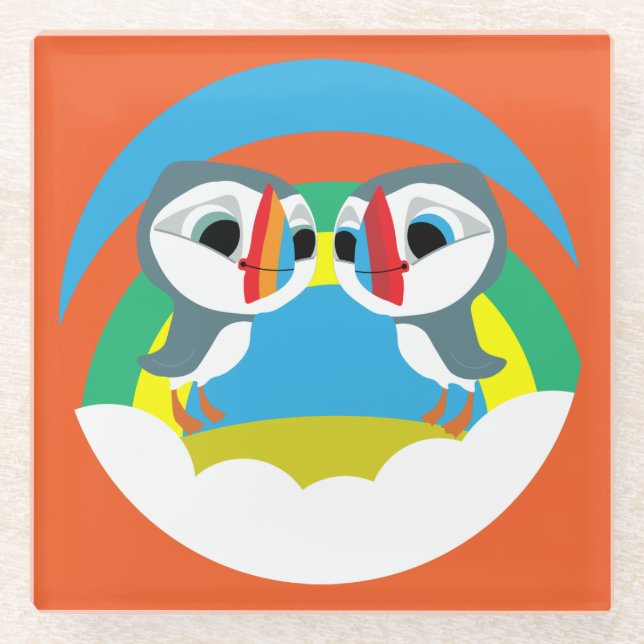 Dessous-de-verre En Verre Puffin Rocks (Devant)