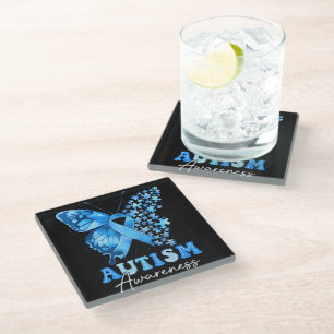 Dessous-de-verre En Verre Puzzle Papillon Coloré