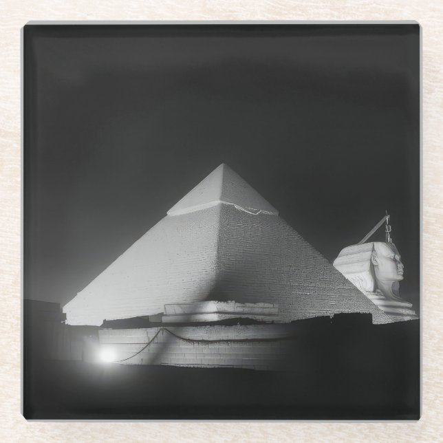 Dessous-de-verre En Verre pyramides et sphinx (Devant)