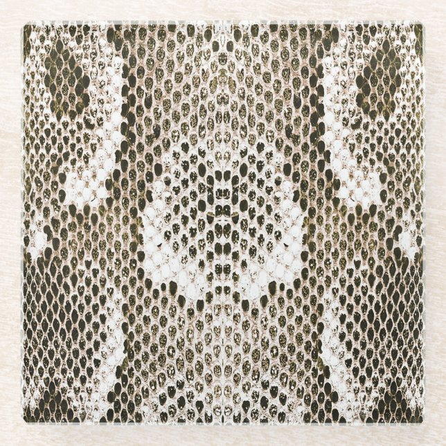 Dessous-de-verre En Verre Python Skin : Design Motif animal (Devant)