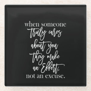 Dessous-de-verre En Verre quand quelqu'un se soucie vraiment de vous, ils fo