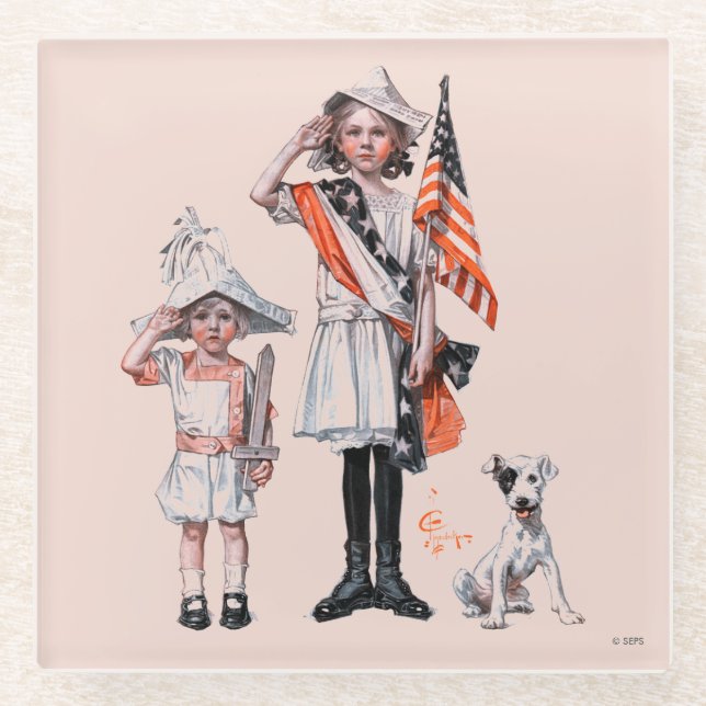 Dessous-de-verre En Verre Quatre juillet (Devant)