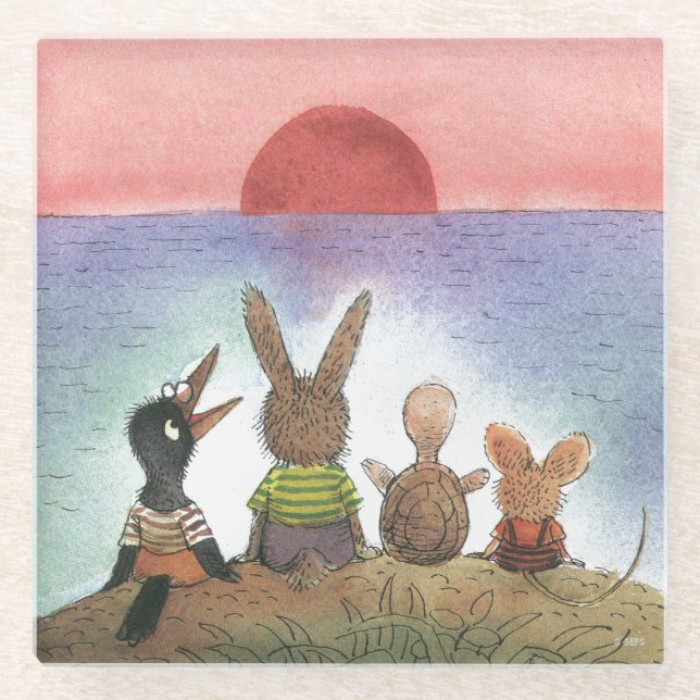 Dessous-de-verre En Verre Quelque chose rouge (Devant)