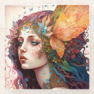 Dessous-de-verre En Verre Rainbow Goddess Imaginaire Art