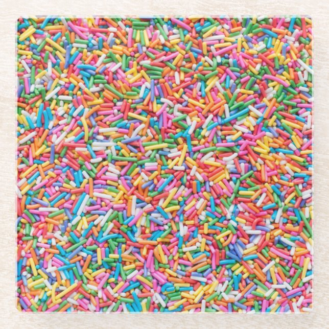 Dessous-de-verre En Verre Rainbow sprinkles (Devant)