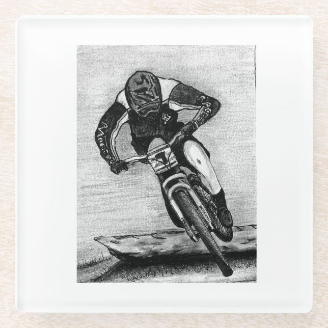 Dessous-de-verre En Verre Randonnée VTT MTB Llandegla tasse (Devant)