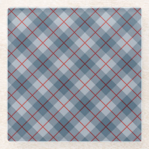 Dessous-de-verre En Verre Rayure Bleu-Rouge de plaid polarisé