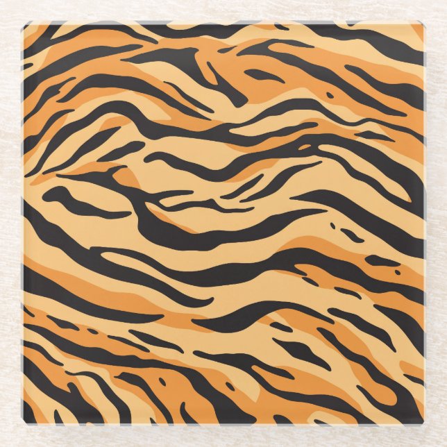 Dessous-de-verre En Verre Rayures de tigre (Devant)