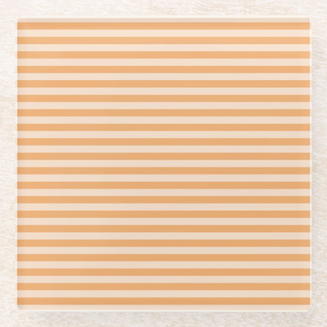 Dessous-de-verre En Verre Rayures orange (Devant)