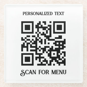 Dessous-de-verre En Verre Rechercher le code QR du menu avec personnalisatio