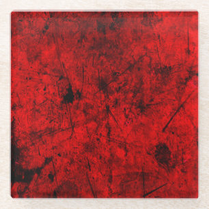 Dessous-de-verre En Verre Red Black grunge art graphique numérique abstrait