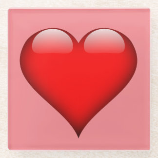 Dessous-de-verre En Verre Red Heart Love