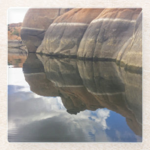 Dessous-de-verre En Verre Red Rock Réflexions Calm Lake Water Southwest