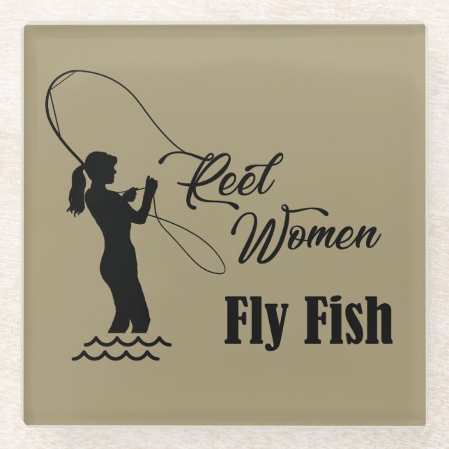 Dessous-de-verre En Verre Reel Women Fly Fish (Devant)