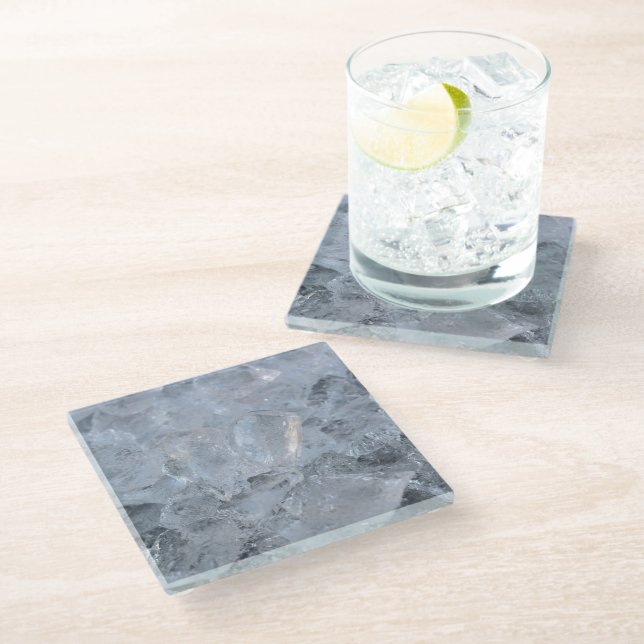 Dessous-de-verre En Verre Refroidissement de la texture de la cube de glace (Incliné)