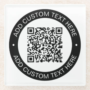 Dessous-de-verre En Verre Remplacez par votre propre code QR ou image téléch