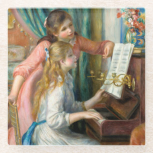 Dessous-de-verre En Verre Renoir Deux Jeunes Filles au Piano Impression Musi