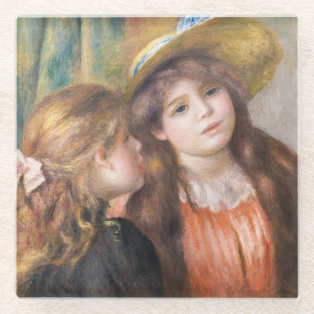 Dessous-de-verre En Verre Renoir - Portrait de deux petites filles (Devant)