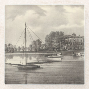Dessous-de-verre En Verre Résidence de Joseph Francis, la rivière de Tom,