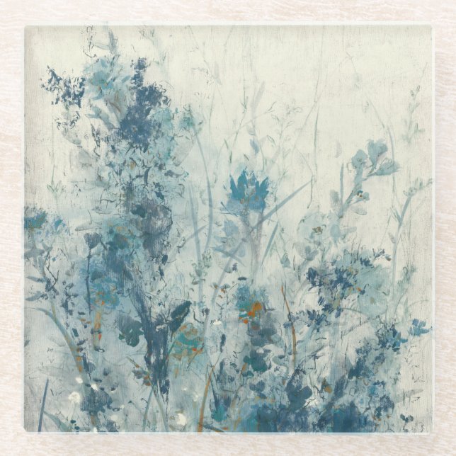 Dessous-de-verre En Verre Ressort bleu (Devant)