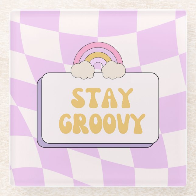 Dessous-de-verre En Verre Restez Groovy (Devant)