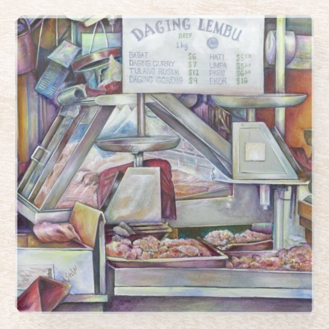 Dessous-de-verre En Verre Retour en dix minutes, l'anniversaire de ma femme  (Devant)