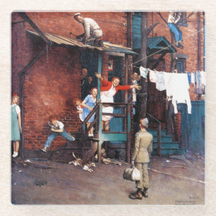 Dessous-de-verre En Verre Retours au pays G.I.