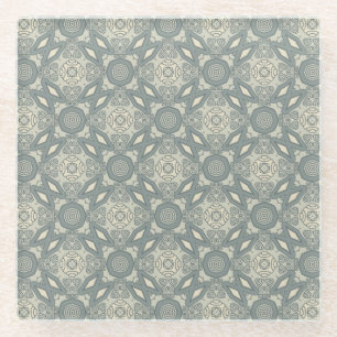 Dessous-de-verre En Verre Rétro arrière - plan coloré 5 de motif