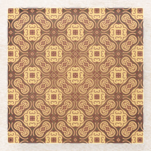 Dessous-de-verre En Verre Rétro arrière - plan coloré de motif