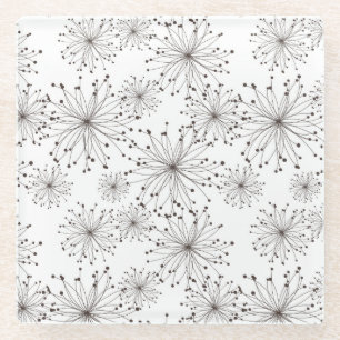 Dessous-de-verre En Verre Rétro arrière - plan floral