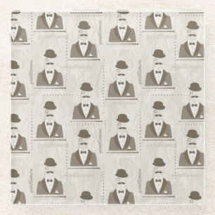 Dessous-de-verre En Verre Rétro motif pour l'homme