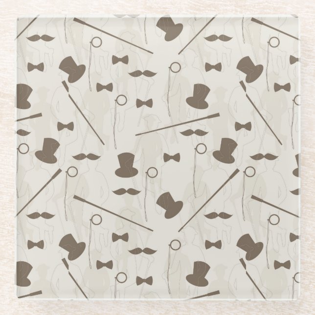 Dessous-de-verre En Verre Rétro motif pour l'homme 2 (Devant)