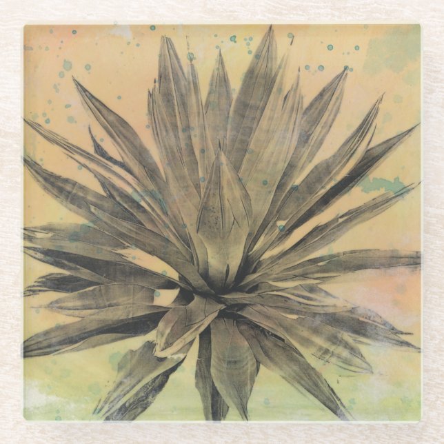 Dessous-de-verre En Verre Rêves du désert | Plante vert (Devant)