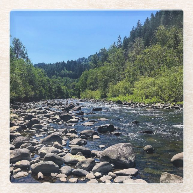 Dessous-de-verre En Verre Rivière Molalla, OR (Devant)