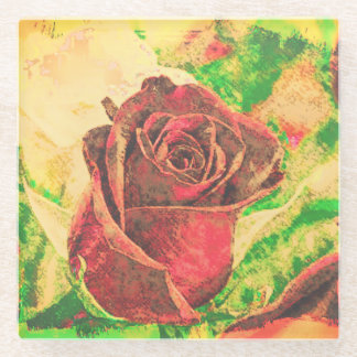 Dessous-de-verre En Verre Rose vintage décolorée fascinante