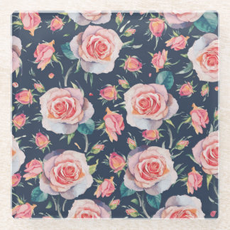Dessous-de-verre En Verre Roses et Rosebuds : Floral Seamless.