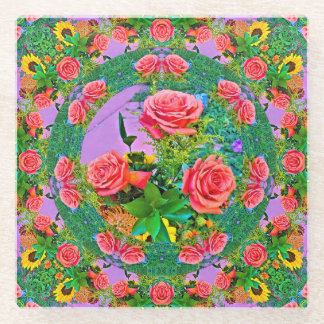 Dessous-de-verre En Verre Roses roses