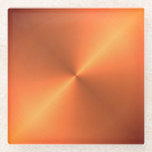 Dessous-de-verre En Verre Rouge Cuivre Brillant