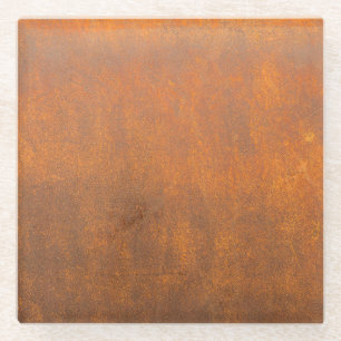 Dessous-de-verre En Verre Rouille noire, texture métallique gros plan.
