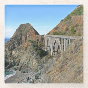 Dessous-de-verre En Verre Route 1 de côte - grand pont de crique